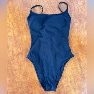Berlook Black One-Piece Swimsuit With Lace Up Back.  Size S    NWT